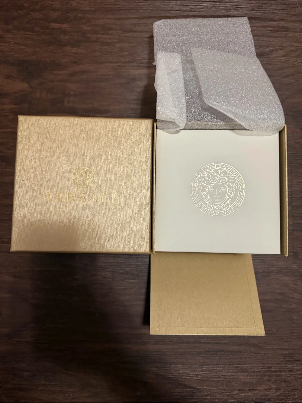 Versace Gold-Tone Medusa Face Bracelet Watch
